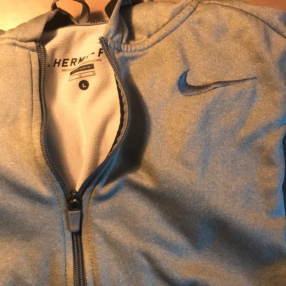 Grey Hooded Nike Jacket
